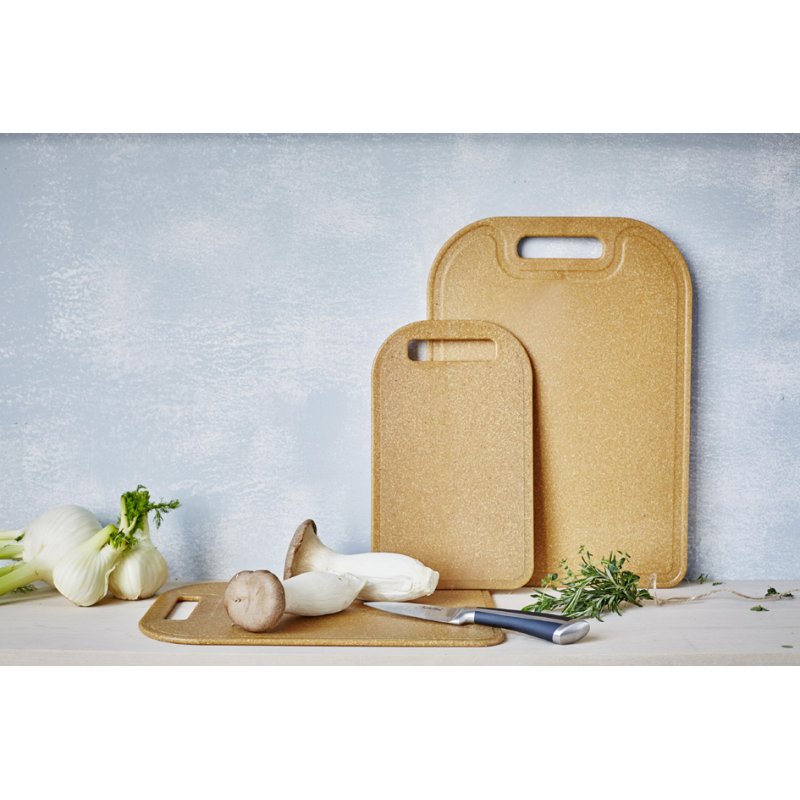 GastroMax BioMax snijplank, 350×250 mm, houtkleurig, met handgreep